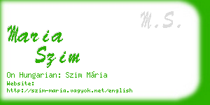 maria szim business card